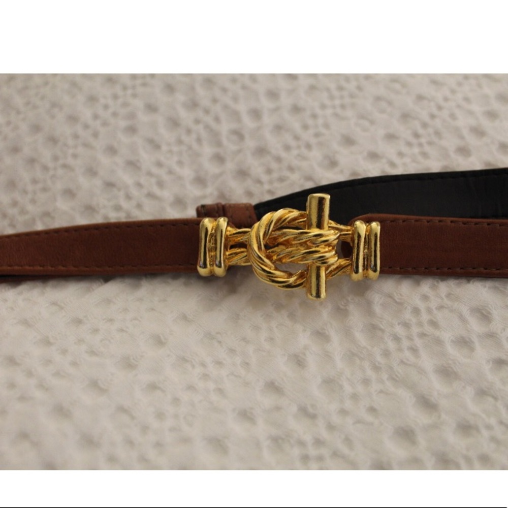 Leather Gold Rope High Waisted Buckle